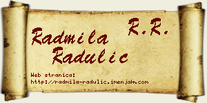 Radmila Radulić vizit kartica